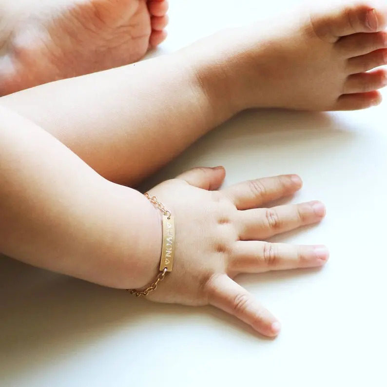 Custom Baby Name Bracelet Stainless Steel Adjustable Baby Toddler Child ID Bracelet-Personalized Girl Boy Birthday Gift BFF 250304