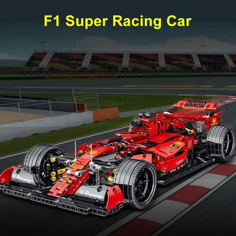 2024 New Technical Formula F1 Racing Car Building Blocks Set Model MOC Assembly Vehicle Bricks Kids Toys for Boys Christmas GiftT250304