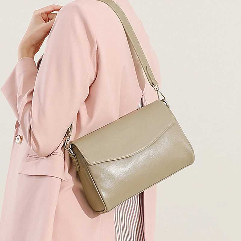Burminsa 100% Cow Genuine Leather Shoulder Bags For Women 2025 Trend Designer Square Crossbody Purses Satchel Ladies Handbags Z250303