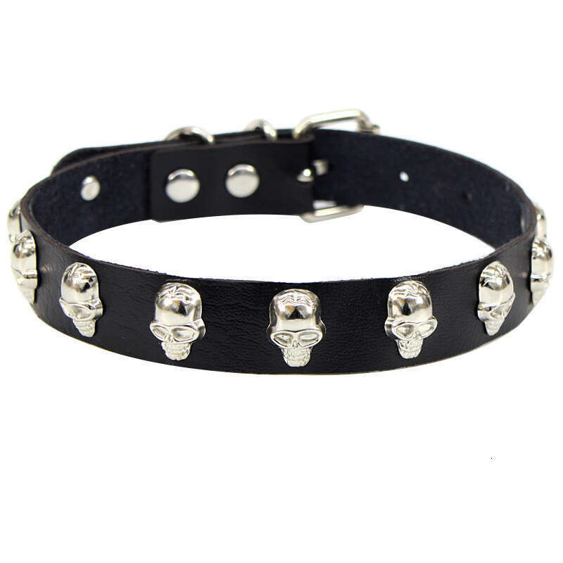 Street rock cosplay necklace with neck strap, Haruku punk skull scalp collar, universal