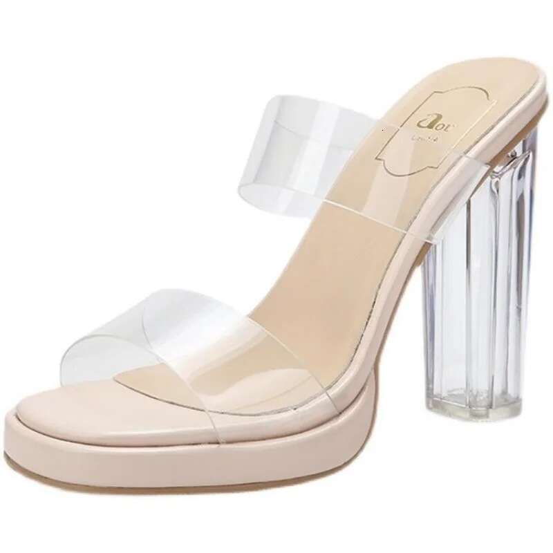 Sandals Clear Women Summer Shoes Woman Transparent Pvc Pumps Wedding Jelly Buty Damskie High Heels