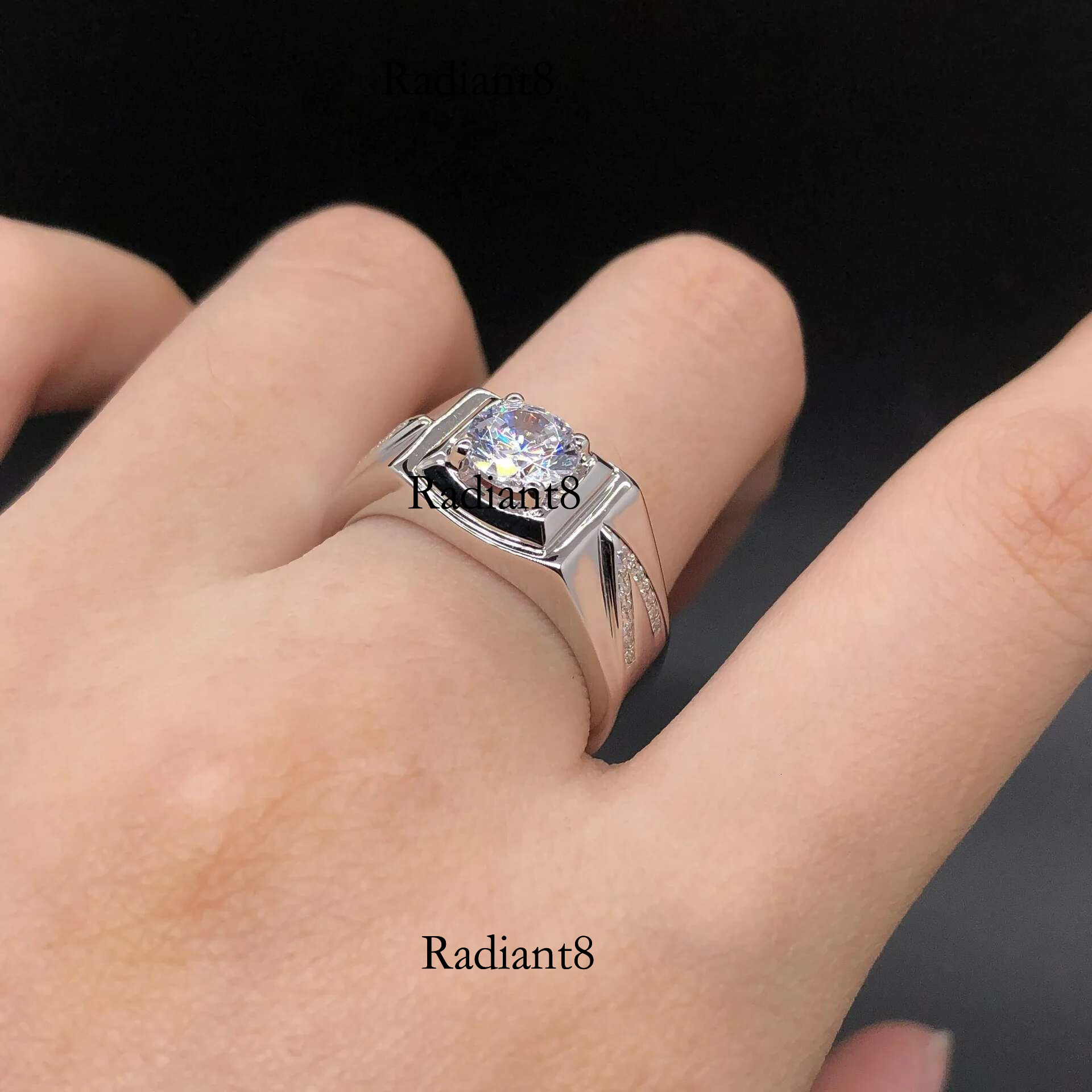 Boutique PT950 Dia Fashion Atmospheric 1 Moissanite Temperament Men's Platinum Ring