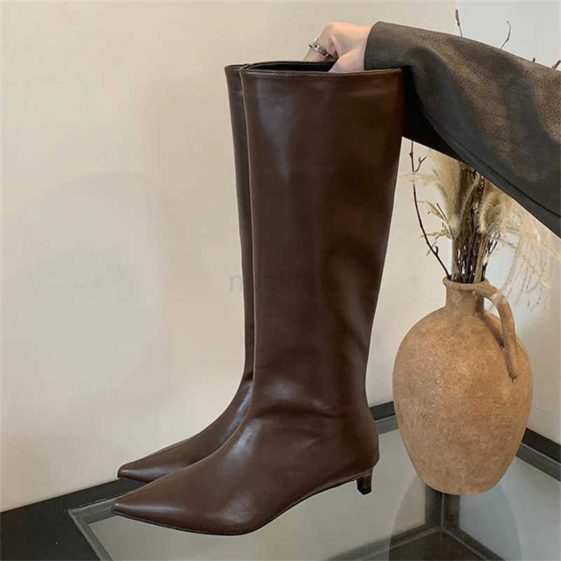 Eilyken Street Style Wen Knee-High Boots Fion Pointed Toe Thin Low H Casual Party Shoes Autumn Winter Long Booties Z250304