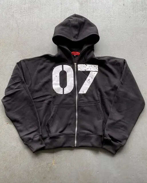 07 Trendy Street Loose Hoodie for Men and Women, Hip Hop, Sports Zipper, Hoodie, Pants Set gift for man