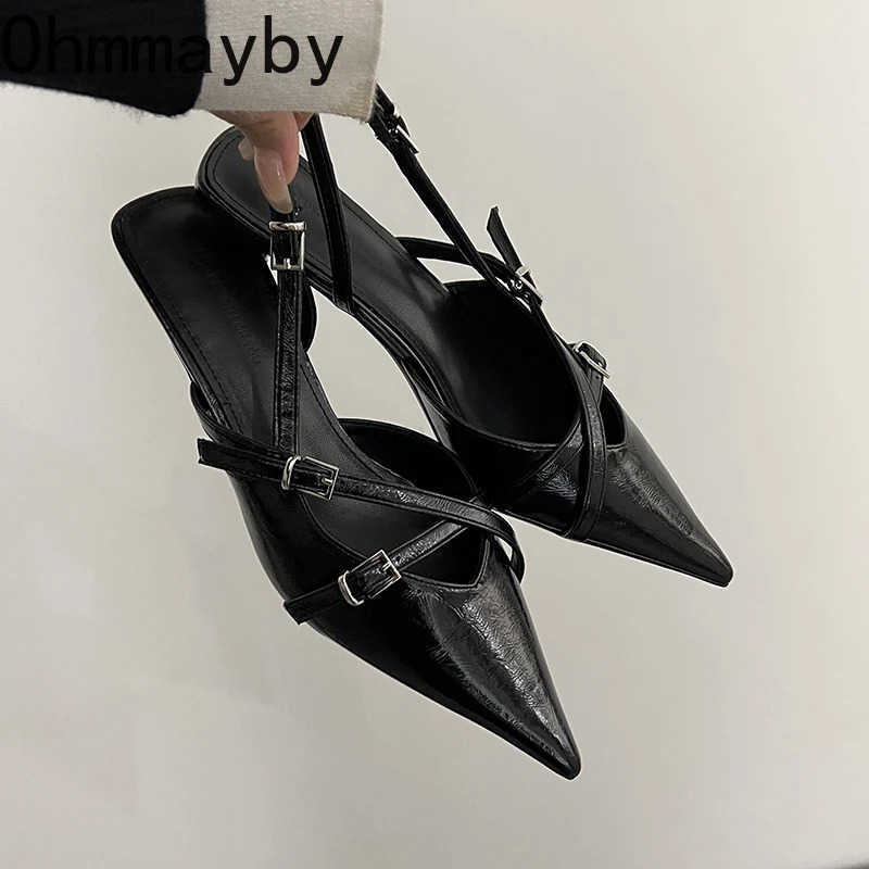 Summer Pointed Toe Wen Sandals Fi Shallow Singbacks Shoes Ladies Elegant Dancing Party Pumps Z250304