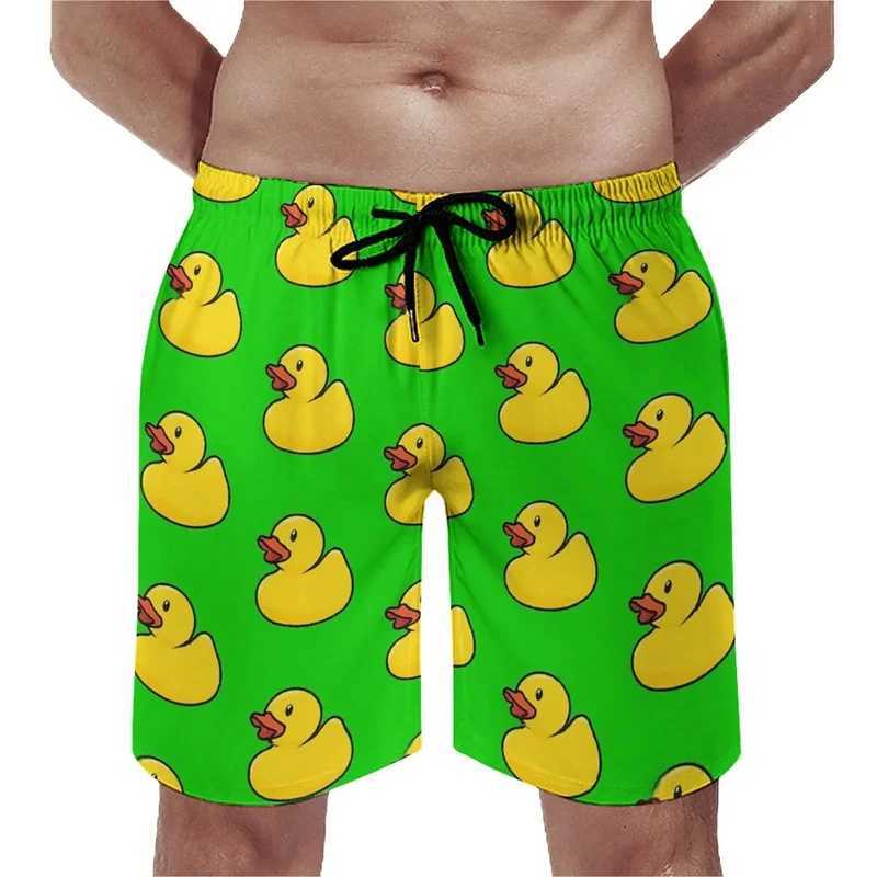 Summer New 3D Cute Animal Yellow Duck Printed Beach Shorts For Men Kid Funny Streetwear Swimming Trunks Fashion Cool Short PantsT250304