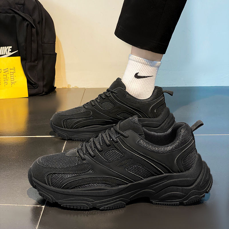 Pure Black Grey 2025 Famous Designer s New Original Fashionable Lightweight Anti Slip Men s Running Sports Thick Soled Running Shoes