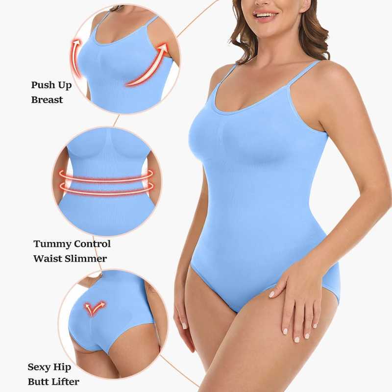 Womens sexy backless bodysuits shapewear tops abdominal control shapewear spaghetti shoulder straps corsets bodysuits bodysuitsXJ250304