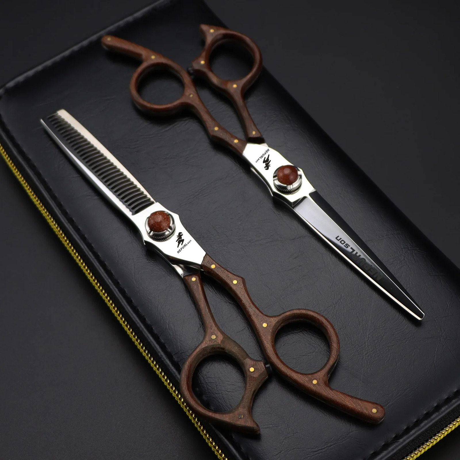 High quality japanese VG-10 hair cutting shears wooden handles scissors professional hairdressing scissors MC310 250304