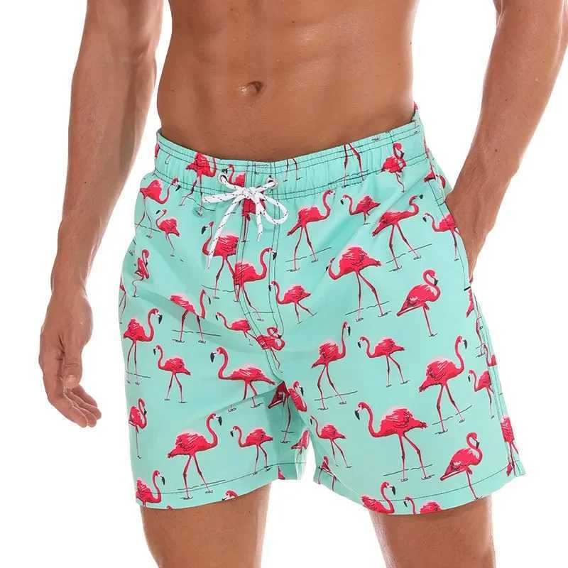 Flamingo Print Board Shorts Men Fashion Swimwear Shorts Trunk Sports Pants Mens Briefs Swimsuit Kids Fruit Beach Short BoyT250304
