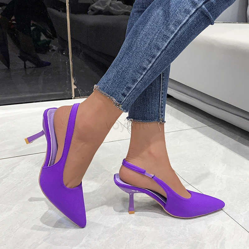 Plus-size High H Wens Pointed Thin H Back Lift Sandals Fi Temperament Wens Shoes Red High H Z250304