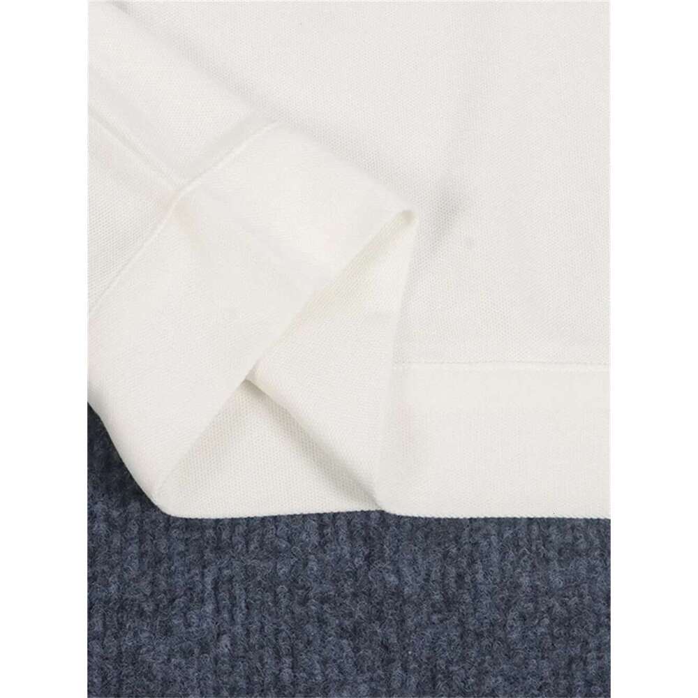 Women 100% Cotton T-Shirt Beading Chain Turn-Down Collar Simple 2 Colors Female Casual Tshirts