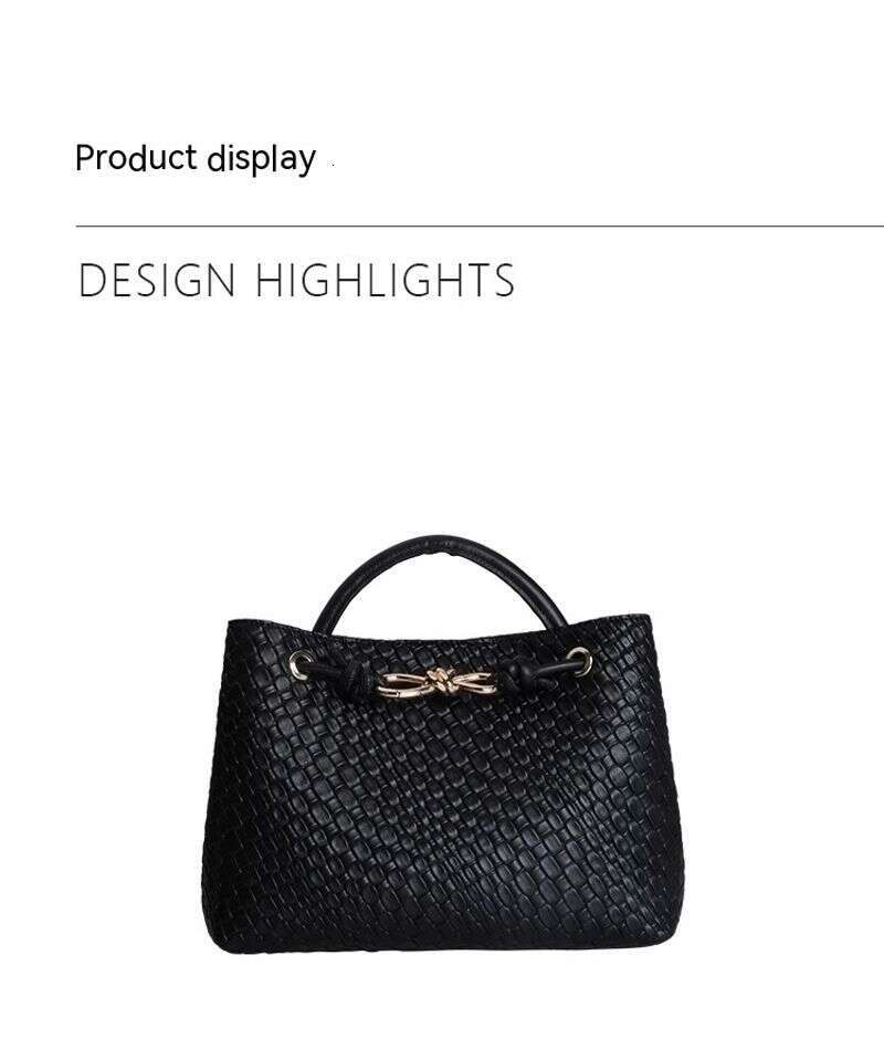 Women's Bags Niche Design New Metal Rope Buckle Woven Tote Single Shoulder Handheld Large Capacity Women's Bag