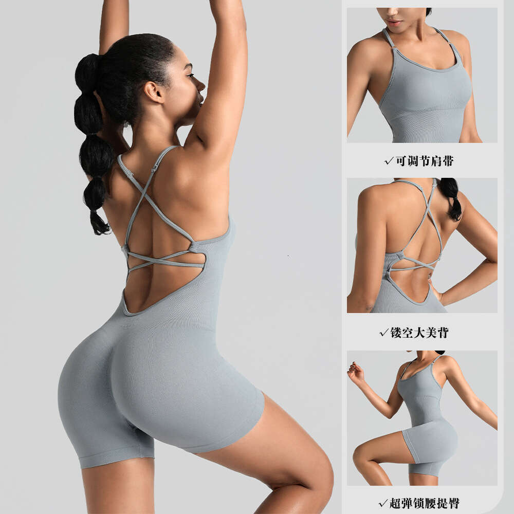 European American seamless yoga outdoor beautiful back sports underwear, peach hip fiess suspender one-piece tight fitting clothes, 2025 new style, ch