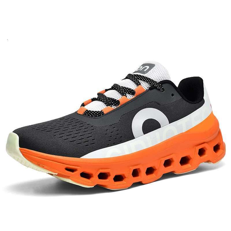 Men's breathable running Fas hion cushioning Running Sports trendy Popcorn sole Road sho es