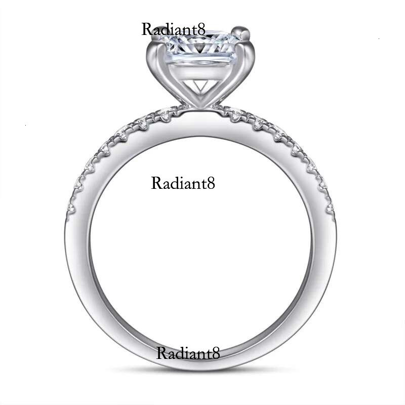 Certified Princess Moissanite Engagement Ring 1.2ct Colorless VVS Dia Bridal Proposal Rings Sterg Sier Weddig Band