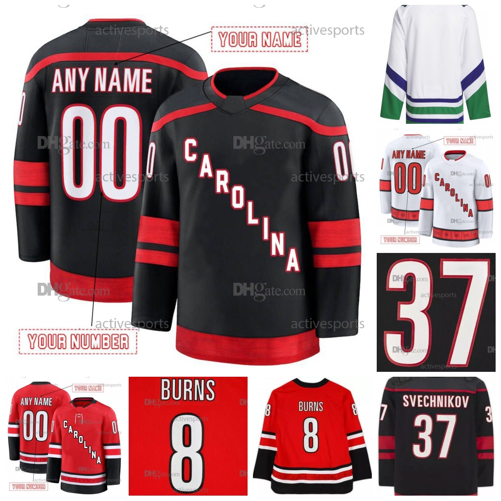 Mens Womens Youth Svechnikov Aho Jerseys Rantanen Burns Chatfield Gostisbehere Kotkaniemi Stitched Name Number Hockey