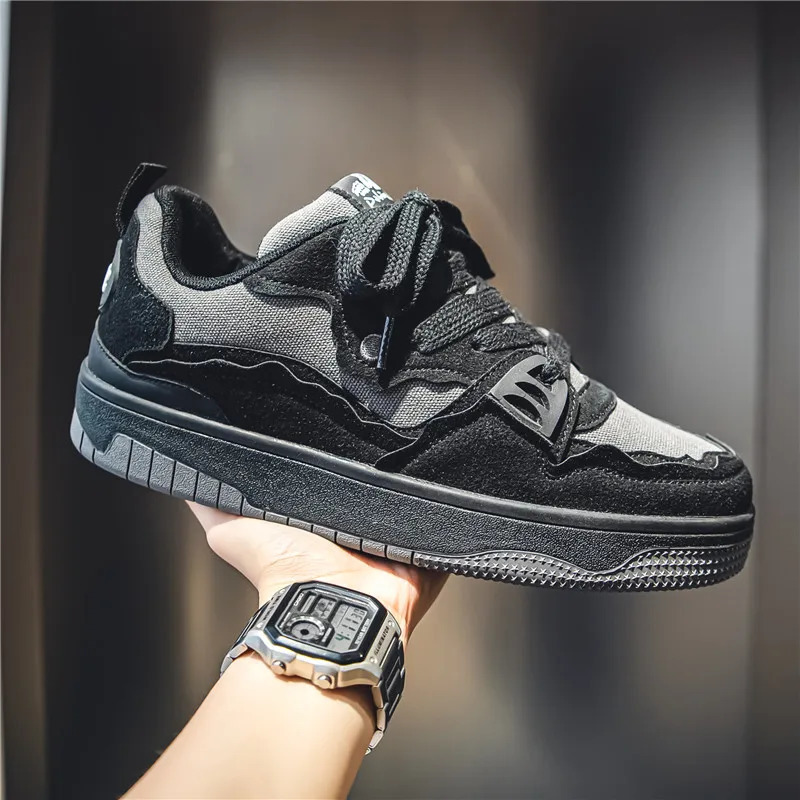 Mens Skateboard Shoes Autumn Korean Version Trend Casual Sports Shoes Army Green Lace up Canvas Shoes Fashion Sneakers 250228