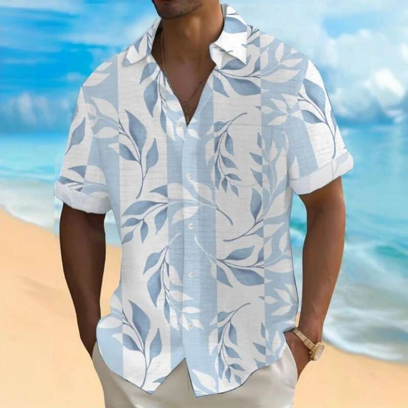 Hawaii Beach 2025 Men's Designer Shirt 3D Printed Summer Daily Casual Short Sleeve Shirt Men's Loose Breathable Oversized Beach Clothing