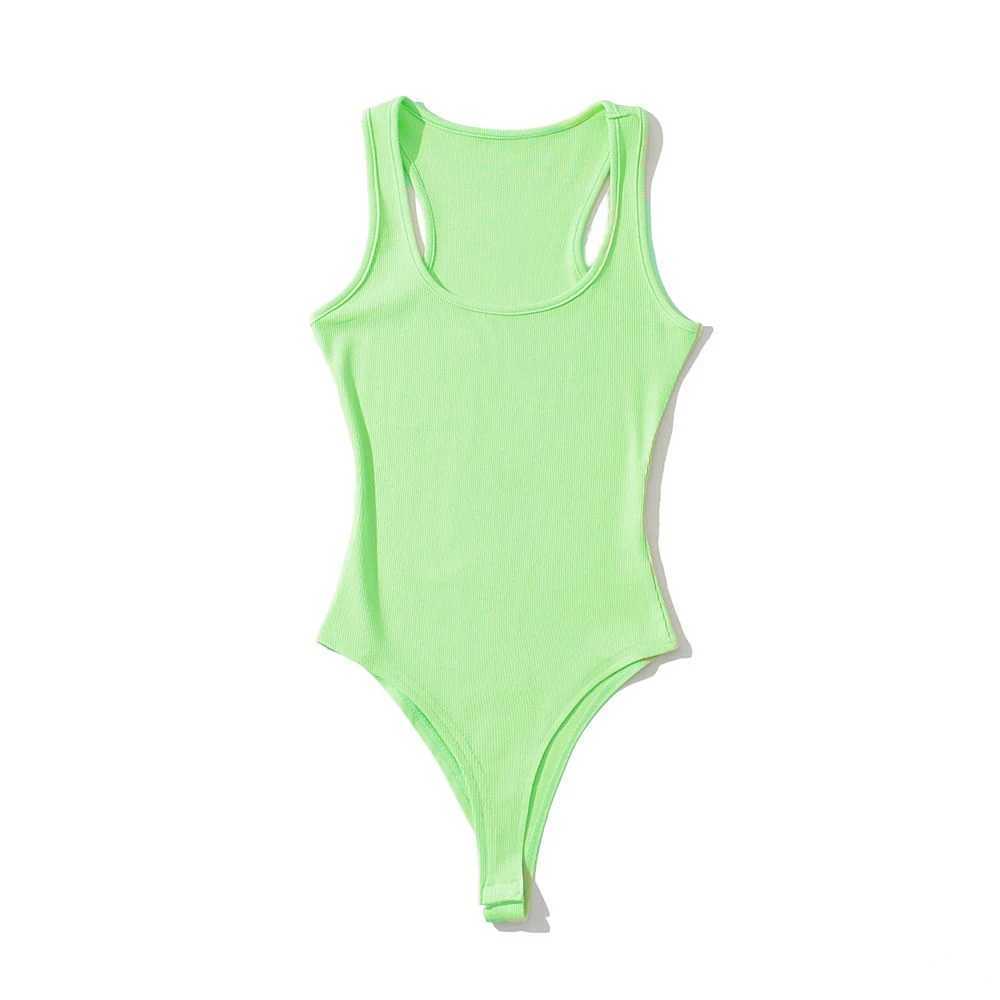Womens New Sexy Casual Solid Basics T-shirt U-neck Vest Bodysuits Skinny One Piece Clothes Sveless Sporty Jumpsuit StreetwearXJ250304