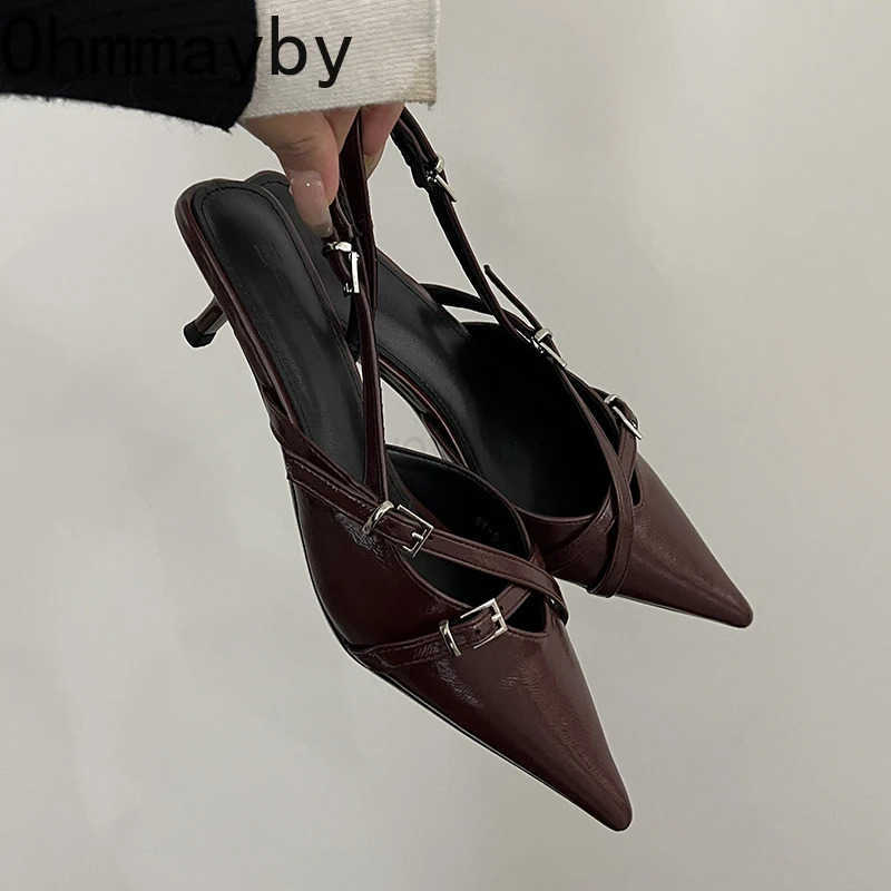 Summer Pointed Toe Wen Sandals Fi Shallow Singbacks Shoes Ladies Elegant Dancing Party Pumps Z250304