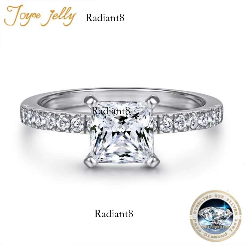 Certified Princess Moissanite Engagement Ring 1.2ct Colorless VVS Dia Bridal Proposal Rings Sterg Sier Weddig Band