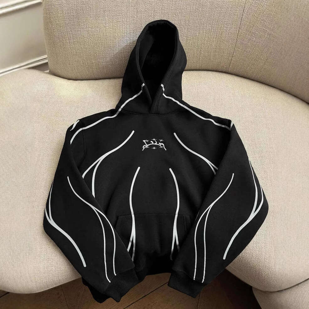 Y2K American style new street trend 3D hooded for both men and women, loose fit sweatshirt jacket