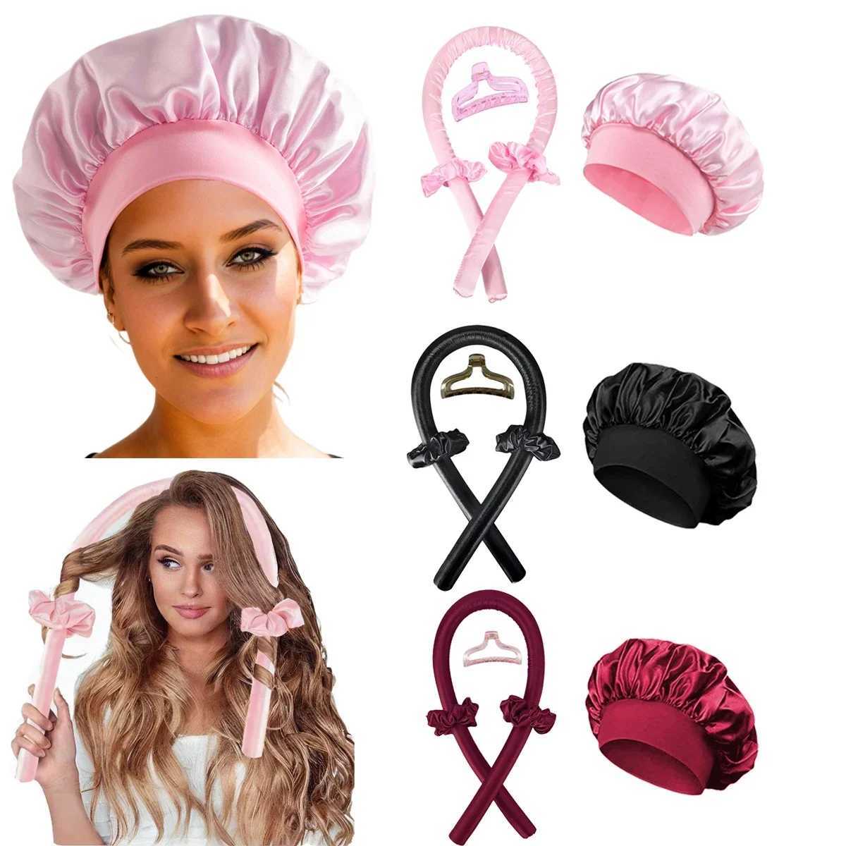 Curling Irons Heatless Curling Rod Headband Night Cap No Heat Hair Curler Hair Rollers Soft Curlers Lazy Curls Sleeping Bonnet Styling Tools z250304