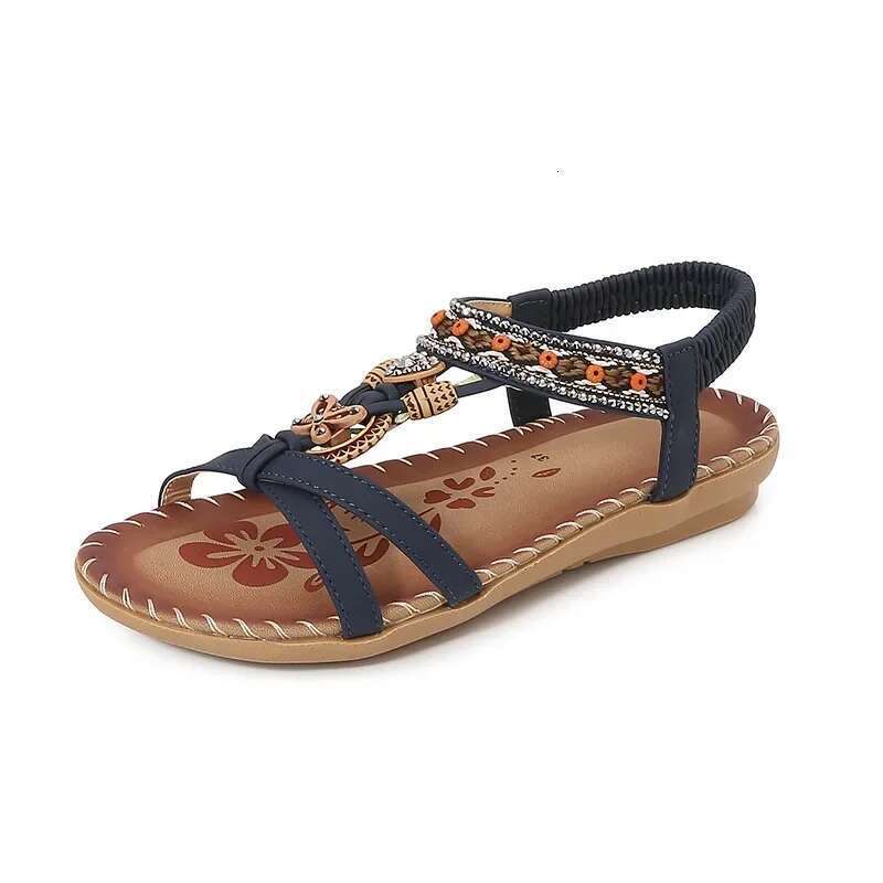 Summer Women Slippers Bohemian Female Fashion Rhies Beach Flats Flip ps Light Weight Girls Flat Roman Sandals