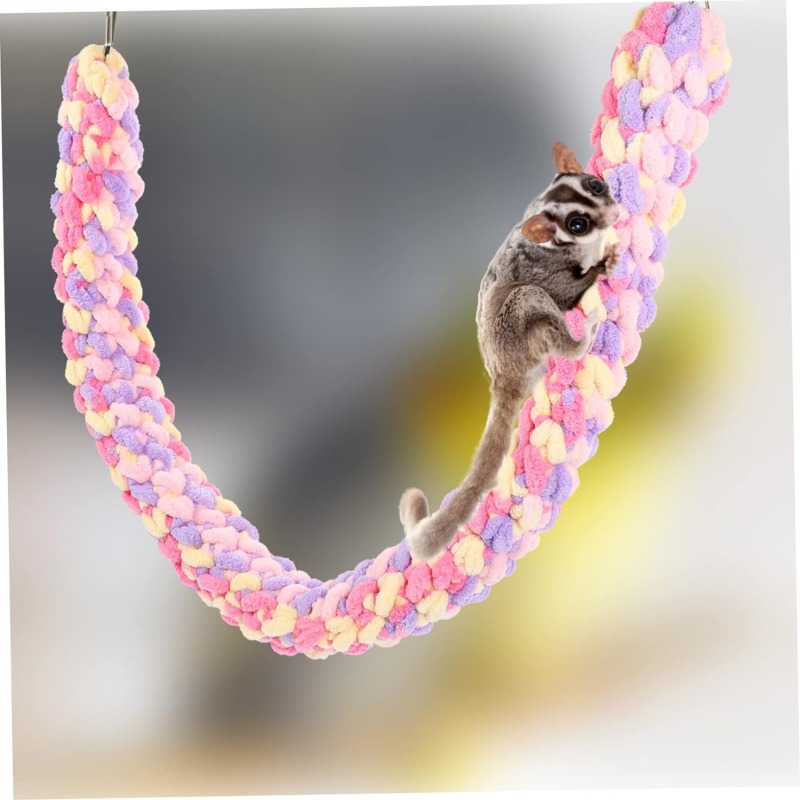 Fashion Hamster Swing Toy Guinea Pig Parrot Climbing Rope Chew Toy Glider Hammock Swing Hanging Toy Parrot Hanging Rope Toy