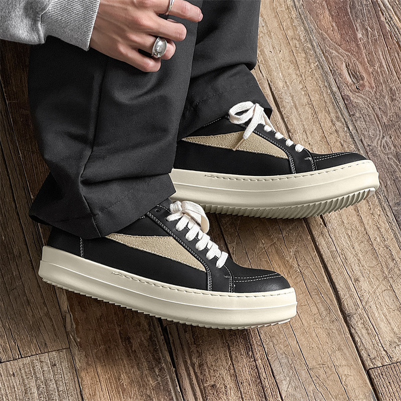 2025 New Niche Design Dark High Street Style Light Luxury High-quality Low Cut Men's Thick Soled Outdoor Sports Fashion Shoes Multifunctional Men
