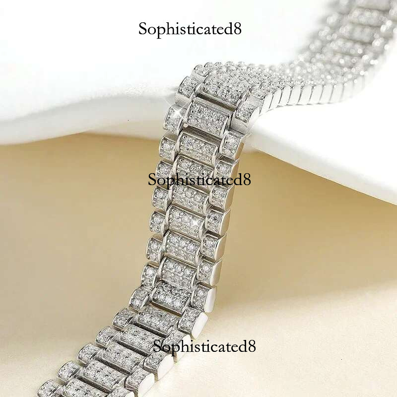 Fashion Cuban Bracelet for Man D VVS1 Moissanite Full Dia with Certificate S Sterg Sier Waterproof Jewelry Bracelets