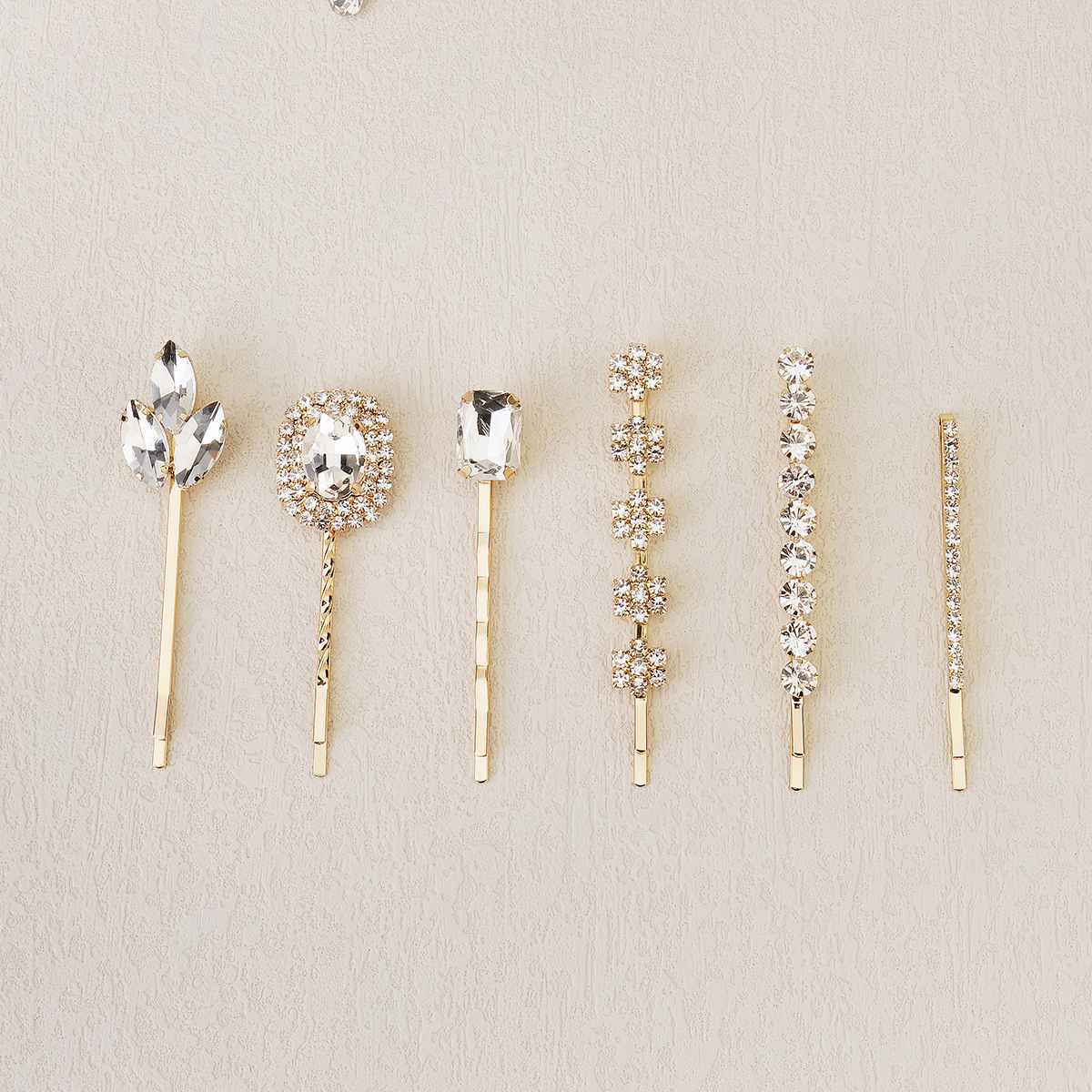 3pcs 7pcs/lot Sweet Hairpins For Women Cubic Zirconia Rhinestone Gems Side Clip Word Folder Barrettes Fine Jewelry Elegant Bridal Wedding Accessories