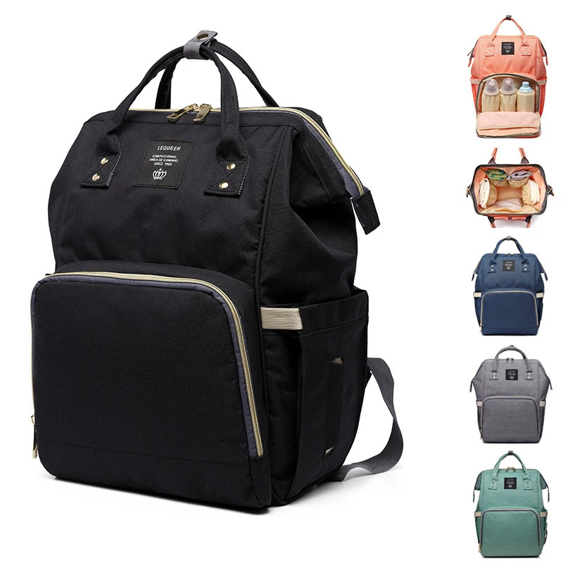Original LEQUEEN Mommy Diaper Bags Mother Large Capacity Travel Nappy Backpacks Baby Nursing Bags Outdoor Baby Stroller Bag 250304