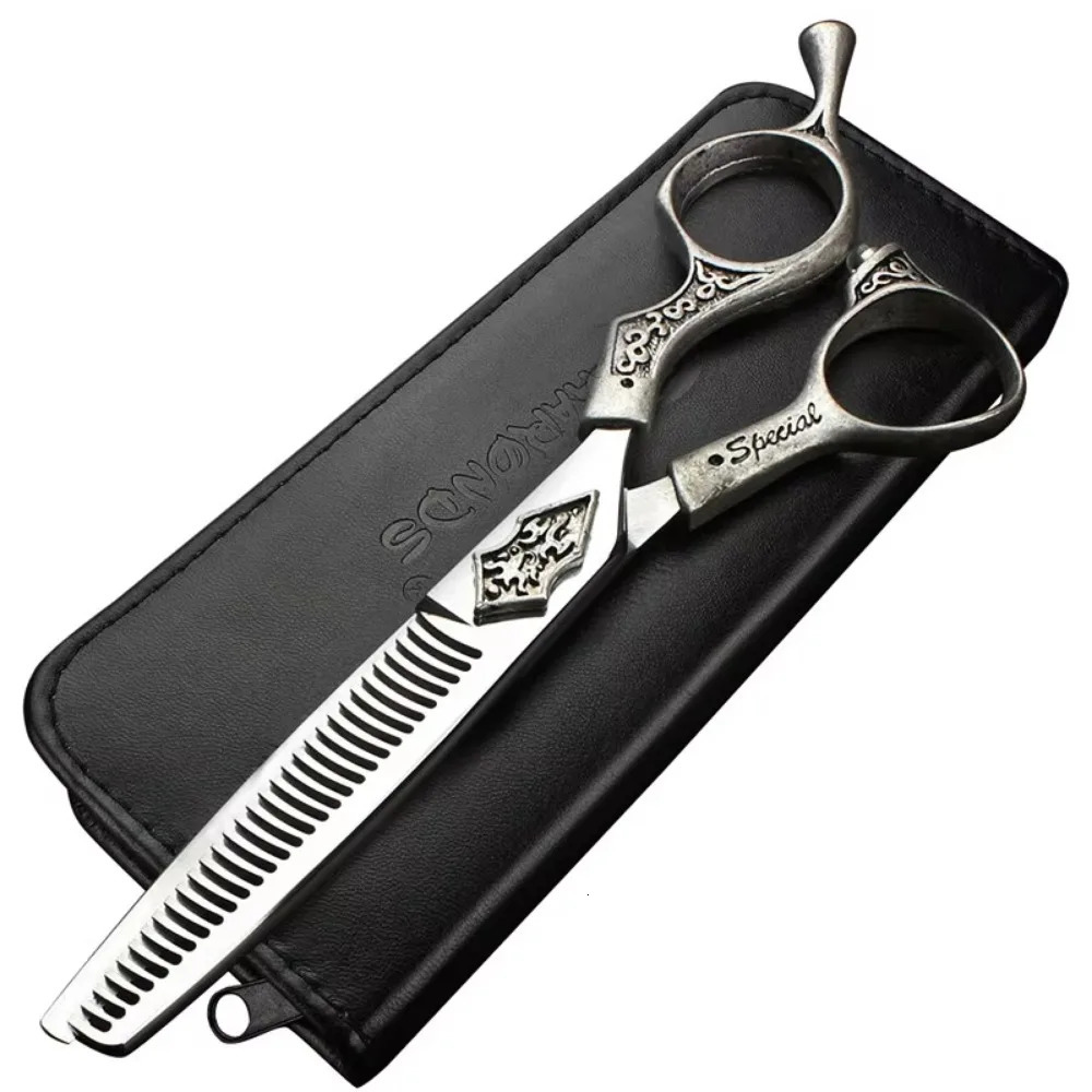 SHARONDS 6 Inch Professional Hairdressing Scissors Hairdresser Clipper Japanese 440c Barber Shears Cutting Thinning Scissors 250304