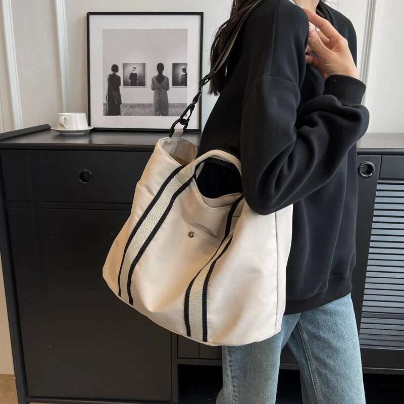 Handbags For Women Canvas Shoulder 2023 Lightweight Large Capacity Beach Travel Bag High Quality