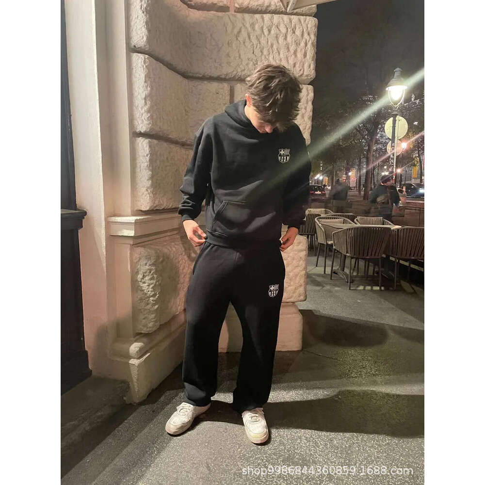New youth trend hoodie casual style loose and comfortable autumn hooded sweatpants set