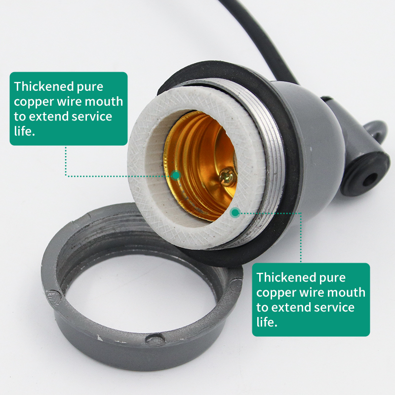 E27 Pet Reptile Heating Lamp Holder Crawling Lizard Turtle Chicken Heating Lamp Holder & Power Cord Switch Heating Lamp Socket