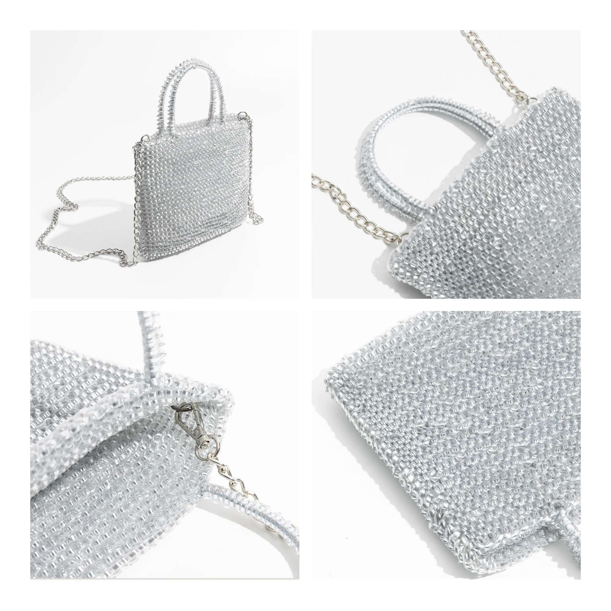 Designer MABULA PVC Fashion Square Party Tote Handbag For Women Brand Design Solid Color Ladies Daily Shopping Pouch Phone Purse