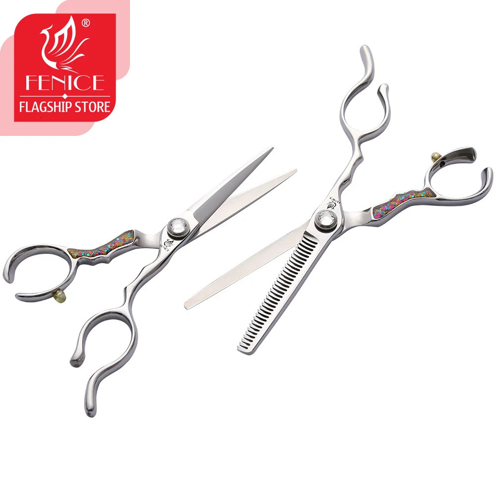 Fenice JP440 Barber Scissors Set Antler Teeth Thinning Shears Sword Blade Cutting Scissors Hair scissors barber kit 250304
