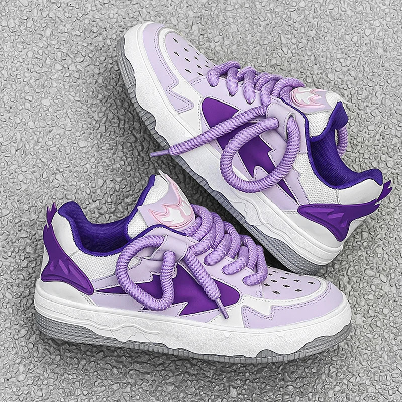 Fashion Purple Mens Skateboard Shoes Streetwear Sneakers Spring Low top Board Man Unisex Trend basketball men 250303