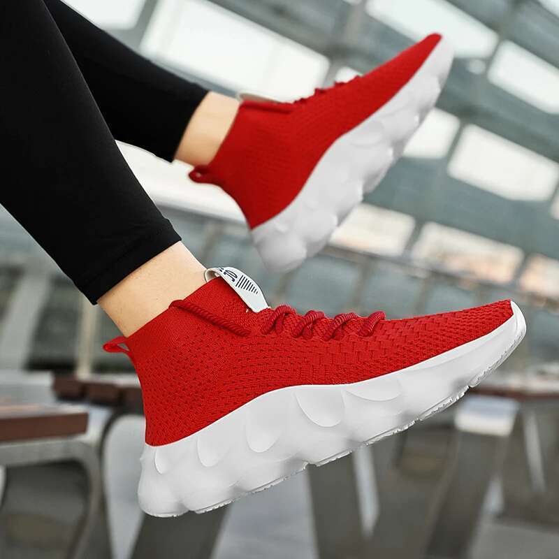 Trainers Breathable Soft Sole Sports Casual Fashion Lace-up Thick-soled Shoes Tenis Mascuo Mens White Sneakers