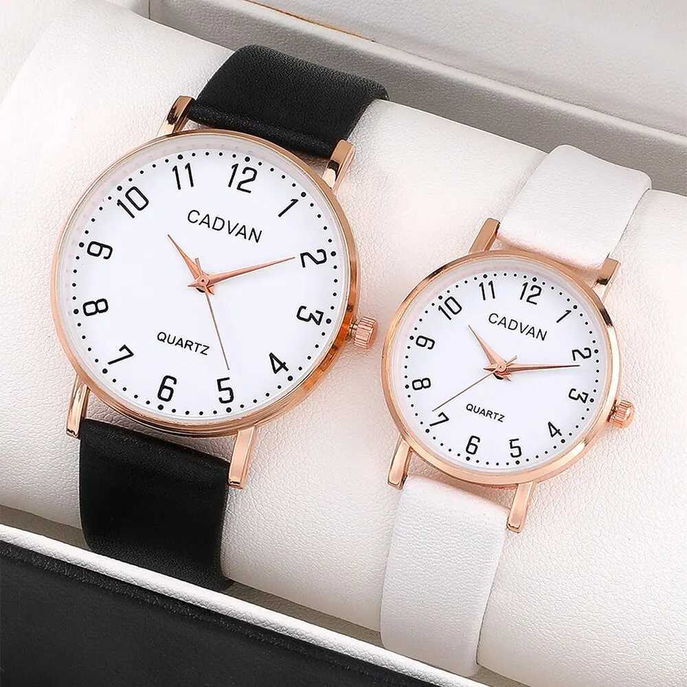 2pcs Couple es For Women Men Waterproof Clock Male Calendar Quartz Wrist es Leather Ladies Man esXJ250304