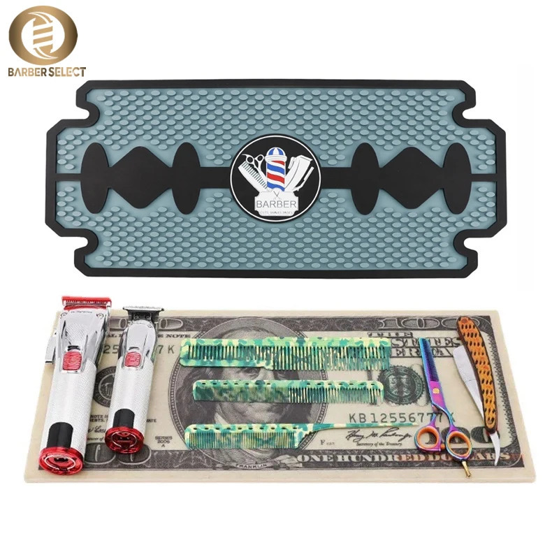 Barber Station Mat Anti Slip Tools Organization Barbershop Accessories Salon Countertop Pad Hairdressing Tools Workstation 250304