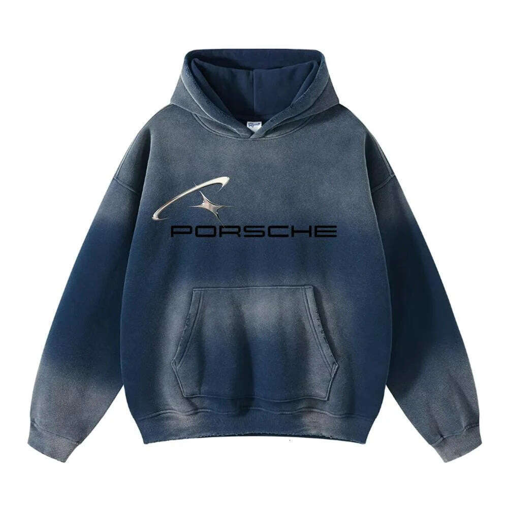 2025 new abstract printed hoodie autumn winter casual hooded black jacket men's and women's American clothing trend brand