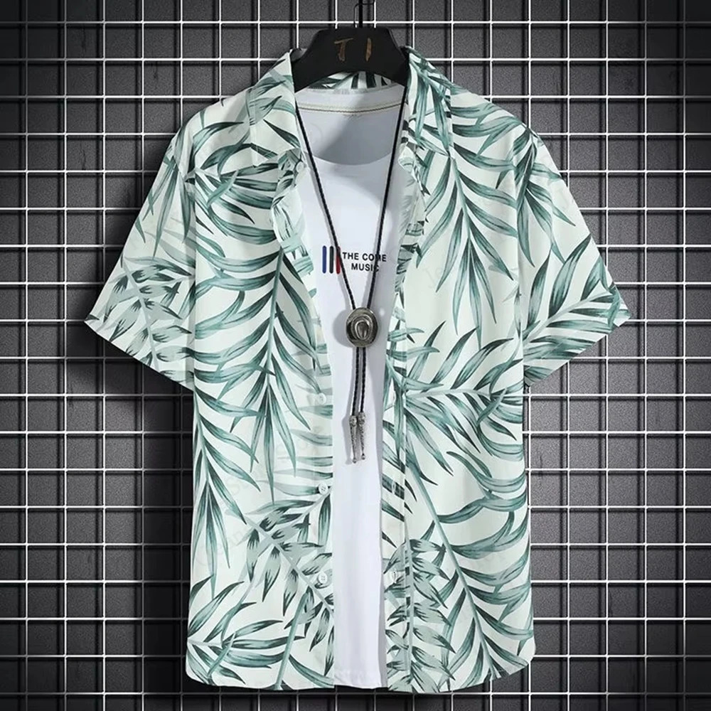 Hawaiian Shirts Palm Tree 3d Print Shirt Mens Womens Shirt Casual Vocation Lapel Shirt Summer Beach Camisa Trip Blouse Floral 250227