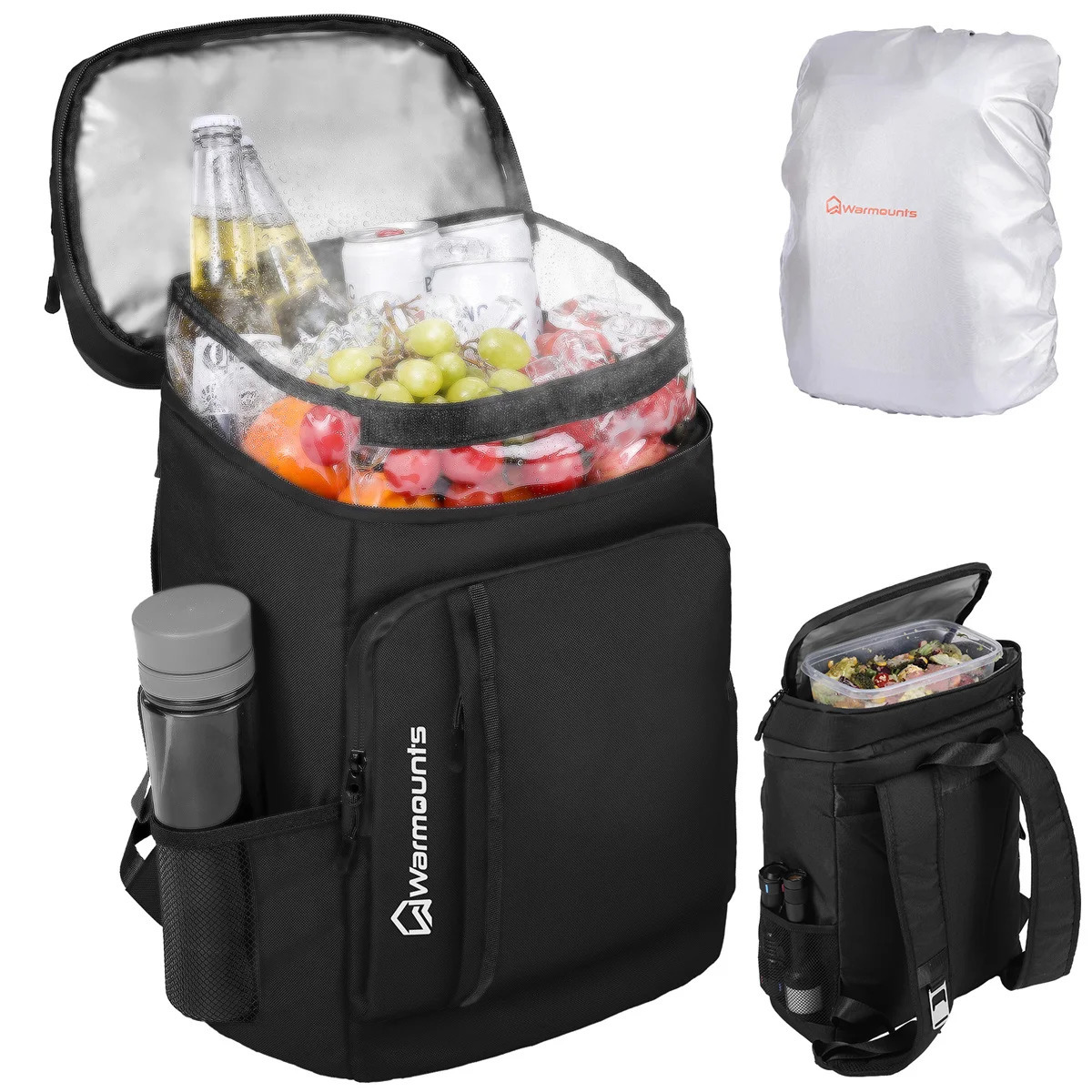 Ship from US Backpack Cooler Insulated 35 Cans w Insulating Cover Upgraded Leakproof Soft 2 Compartment for Camping 250304FBB