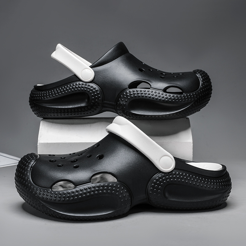 fashion Women And Men Slides Couple Wear Non-Slip Slippers Black Summer Fashion Thick Soled Outside Summer 36-45