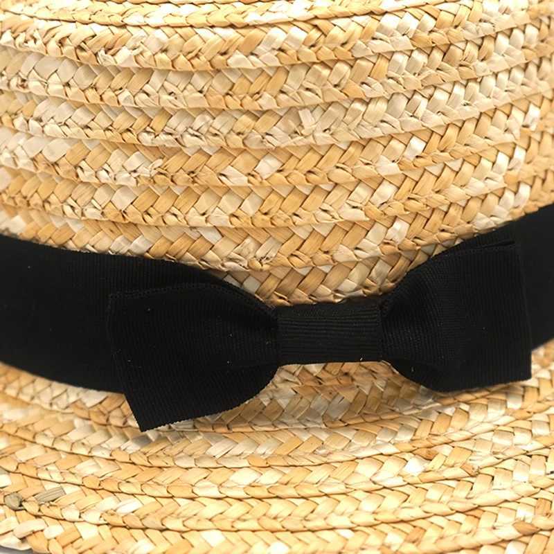 Summer Parent child Bowknot Sun Hat Girls Str C Kids Big Brim Beach Summer Boat Beach Round Flat Top Cute KidsXJ250304
