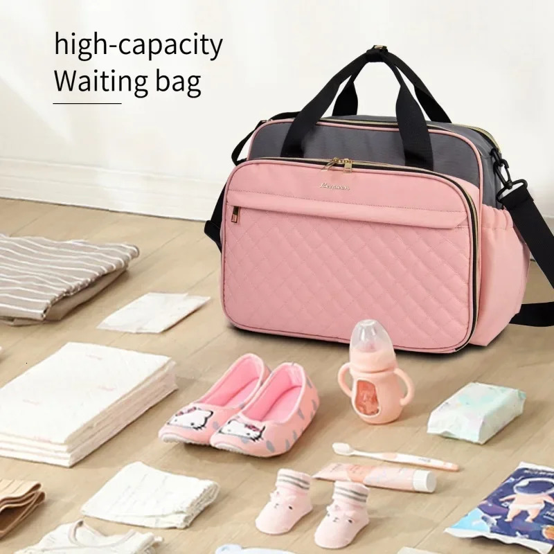 Waterproof Diaper bag black Nappy bag large capacity travel bag multifunctional pregnant and baby stroller bag type 250304